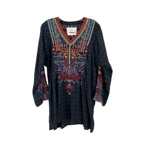 Johnny Was Biya Tunic Top Embroidered